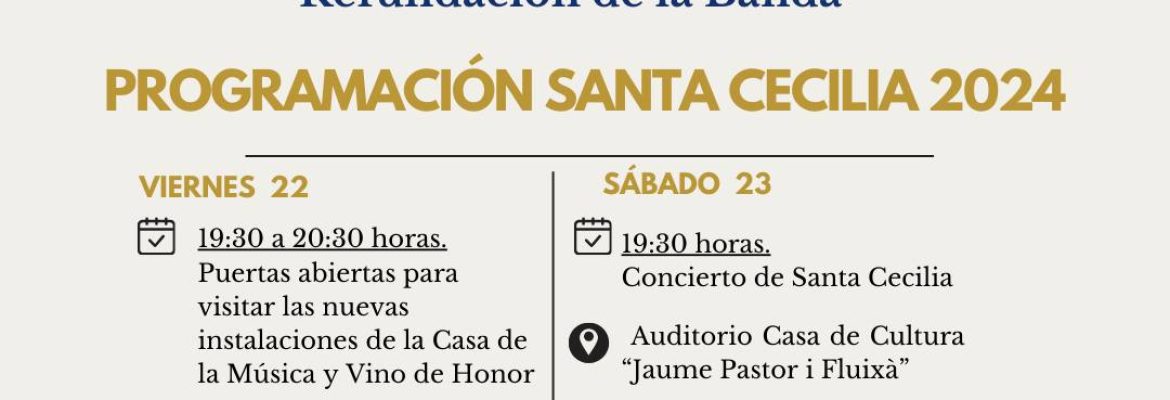 11/22-24/11 Feast of St. Cecilia